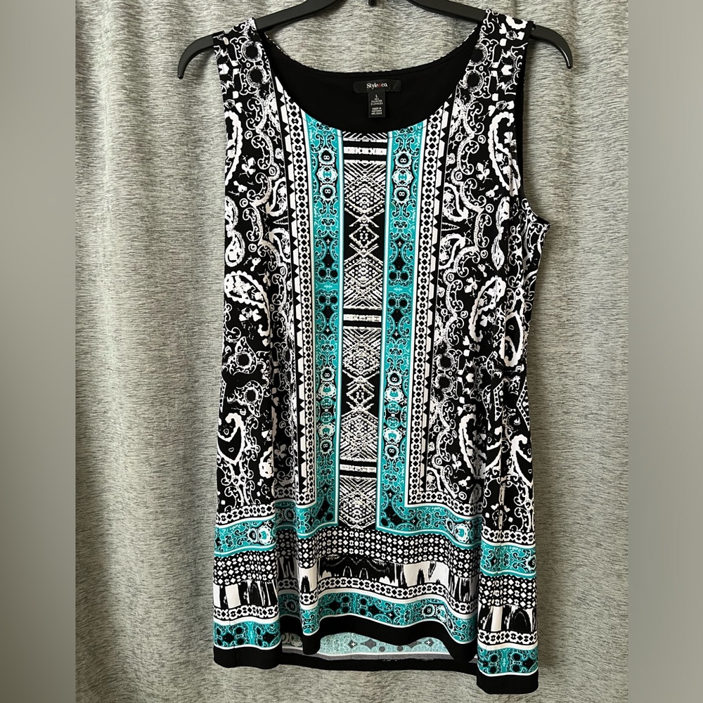 Style&Co | Black, White & Teal Dress